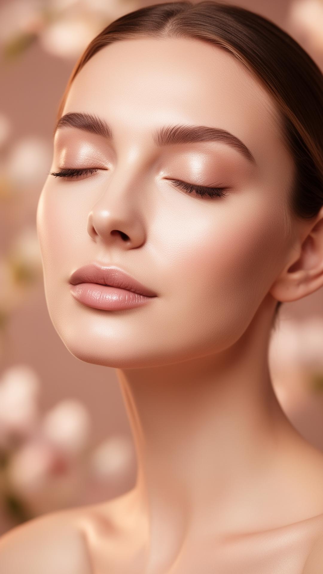 Woman with glowing, sculpted face